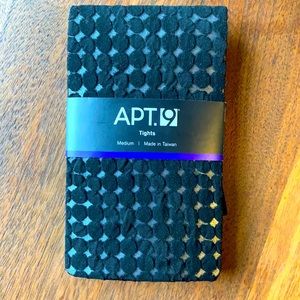 NWT APT 9 Black Pattern Tights Sz M